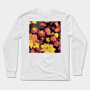 Autumn Flowers and Leaves Long Sleeve T-Shirt